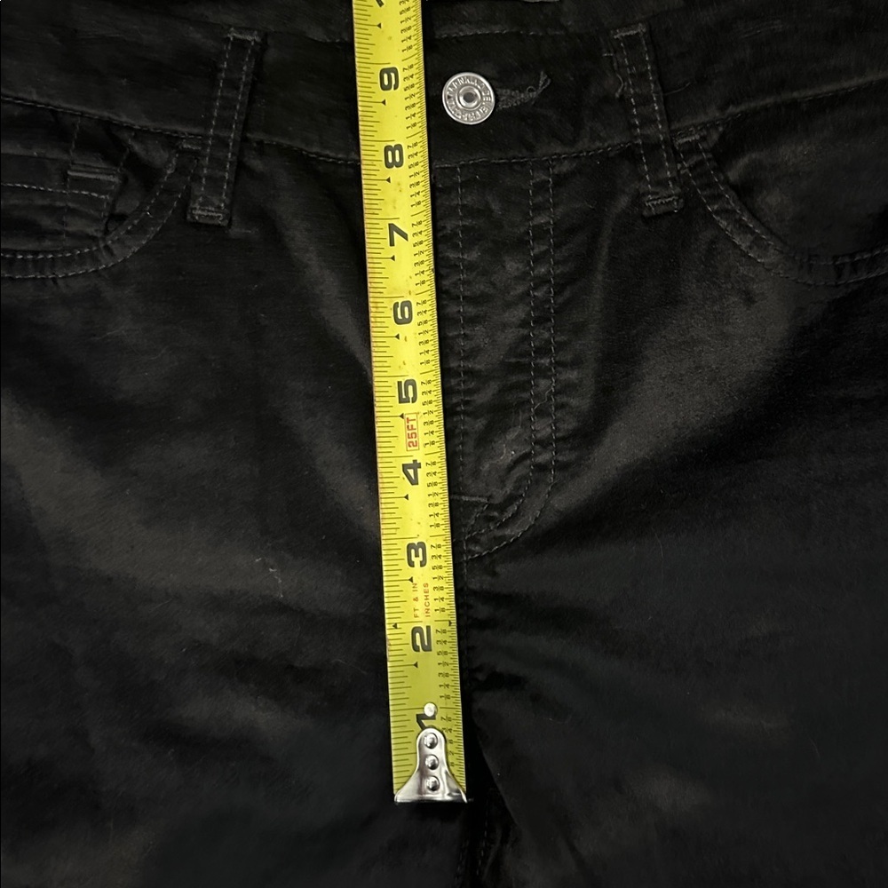 7 For All Mankind Women's black crushed velvet Skinny Pants size 28 - Picture 7 of 9